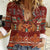 Oxblood Batik Papua-inspired Pattern Women Casual Shirt - Polynesian Pride