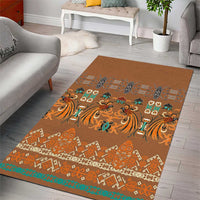 Terracotta Batik Papua-inspired Pattern Area Rug - Polynesian Pride