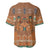 Terracotta Batik Papua-inspired Pattern Baseball Jersey - Polynesian Pride