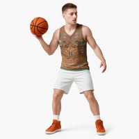 Terracotta Batik Papua-inspired Pattern Basketball Jersey LT9 - Polynesian Pride