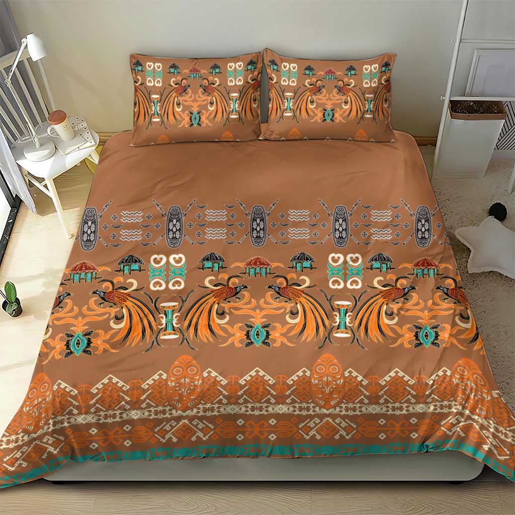 Terracotta Batik Papua-inspired Pattern Bedding Set - Polynesian Pride