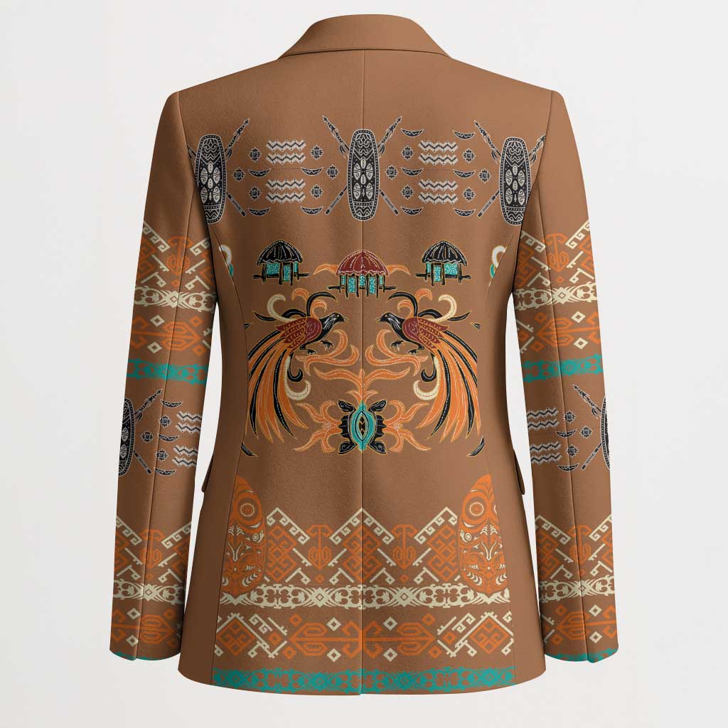Terracotta Batik Papua-inspired Pattern Blazer - Polynesian Pride