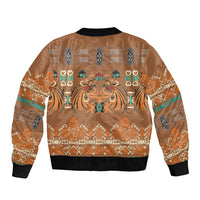 Terracotta Batik Papua-inspired Pattern Bomber Jacket - Polynesian Pride