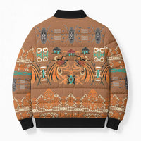 Terracotta Batik Papua-inspired Pattern Bomber Puffer Jacket LT9 - Polynesian Pride