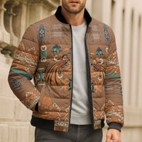 Terracotta Batik Papua-inspired Pattern Bomber Puffer Jacket LT9 - Polynesian Pride