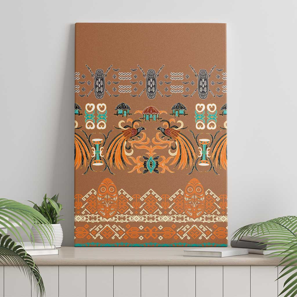 Terracotta Batik Papua-inspired Pattern Canvas Wall Art LT9 - Polynesian Pride