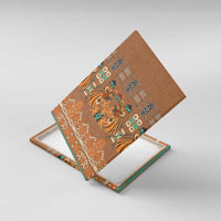 Terracotta Batik Papua-inspired Pattern Canvas Wall Art LT9 With Frame Gold - Polynesian Pride