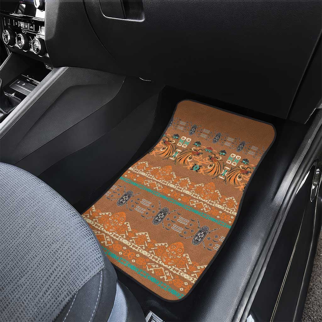 Terracotta Batik Papua-inspired Pattern Car Mats - Polynesian Pride