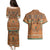 Terracotta Batik Papua-inspired Pattern Couples Matching Puletasi and Hawaiian Shirt - Polynesian Pride
