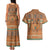 Terracotta Batik Papua-inspired Pattern Couples Matching Tank Maxi Dress and Hawaiian Shirt - Polynesian Pride