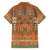 Terracotta Batik Papua-inspired Pattern Family Matching Long Sleeve Bodycon Dress and Hawaiian Shirt - Polynesian Pride