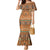 Terracotta Batik Papua-inspired Pattern Family Matching Mermaid Dress and Hawaiian Shirt - Polynesian Pride