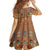 Terracotta Batik Papua-inspired Pattern Family Matching Off Shoulder Short Dress and Hawaiian Shirt - Polynesian Pride