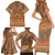 Terracotta Batik Papua-inspired Pattern Family Matching Short Sleeve Bodycon Dress and Hawaiian Shirt - Polynesian Pride
