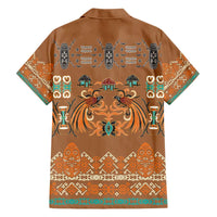 Terracotta Batik Papua-inspired Pattern Family Matching Short Sleeve Bodycon Dress and Hawaiian Shirt LT9 - Polynesian Pride