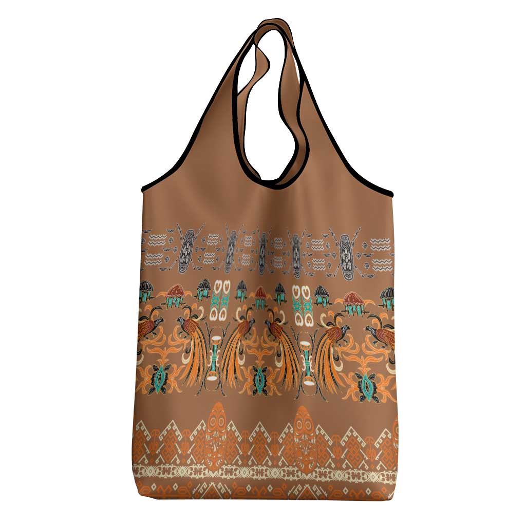 Terracotta Batik Papua-inspired Pattern Grocery Bag - Polynesian Pride