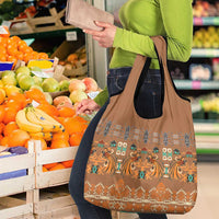 Terracotta Batik Papua-inspired Pattern Grocery Bag - Polynesian Pride