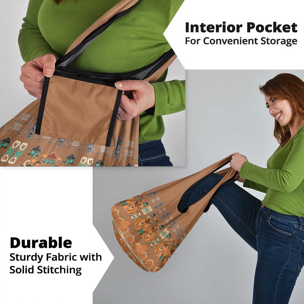Terracotta Batik Papua-inspired Pattern Grocery Bag - Polynesian Pride