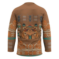 Terracotta Batik Papua-inspired Pattern Hockey Jersey - Polynesian Pride