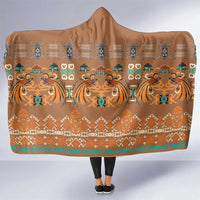 Terracotta Batik Papua-inspired Pattern Hooded Blanket LT9 One Size Gold - Polynesian Pride