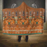 Terracotta Batik Papua-inspired Pattern Hooded Blanket LT9 - Polynesian Pride