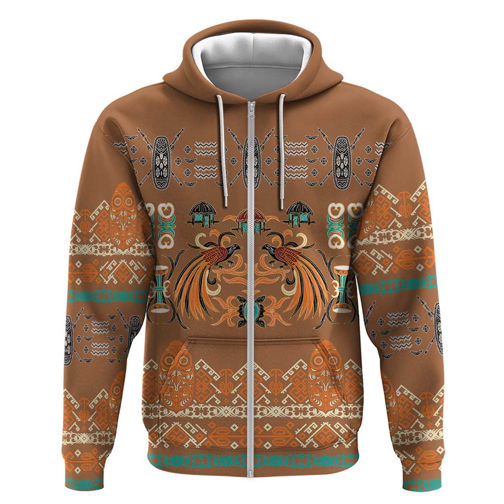 Terracotta Batik Papua-inspired Pattern Hoodie - Polynesian Pride