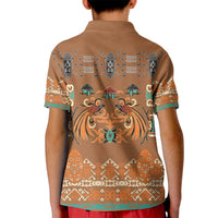 Terracotta Batik Papua-inspired Pattern Kid Polo Shirt - Polynesian Pride