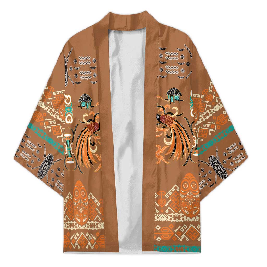 Terracotta Batik Papua-inspired Pattern Kimono - Polynesian Pride