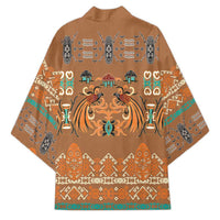 Terracotta Batik Papua-inspired Pattern Kimono - Polynesian Pride