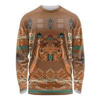 Terracotta Batik Papua-inspired Pattern Long Sleeve Shirt LT9 Unisex Gold - Polynesian Pride