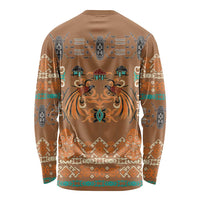 Terracotta Batik Papua-inspired Pattern Long Sleeve Shirt LT9 - Polynesian Pride