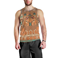 Terracotta Batik Papua-inspired Pattern Men Tank Top LT9 - Polynesian Pride