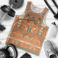 Terracotta Batik Papua-inspired Pattern Men Tank Top LT9 - Polynesian Pride