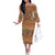 Terracotta Batik Papua-inspired Pattern Off The Shoulder Long Sleeve Dress - Polynesian Pride
