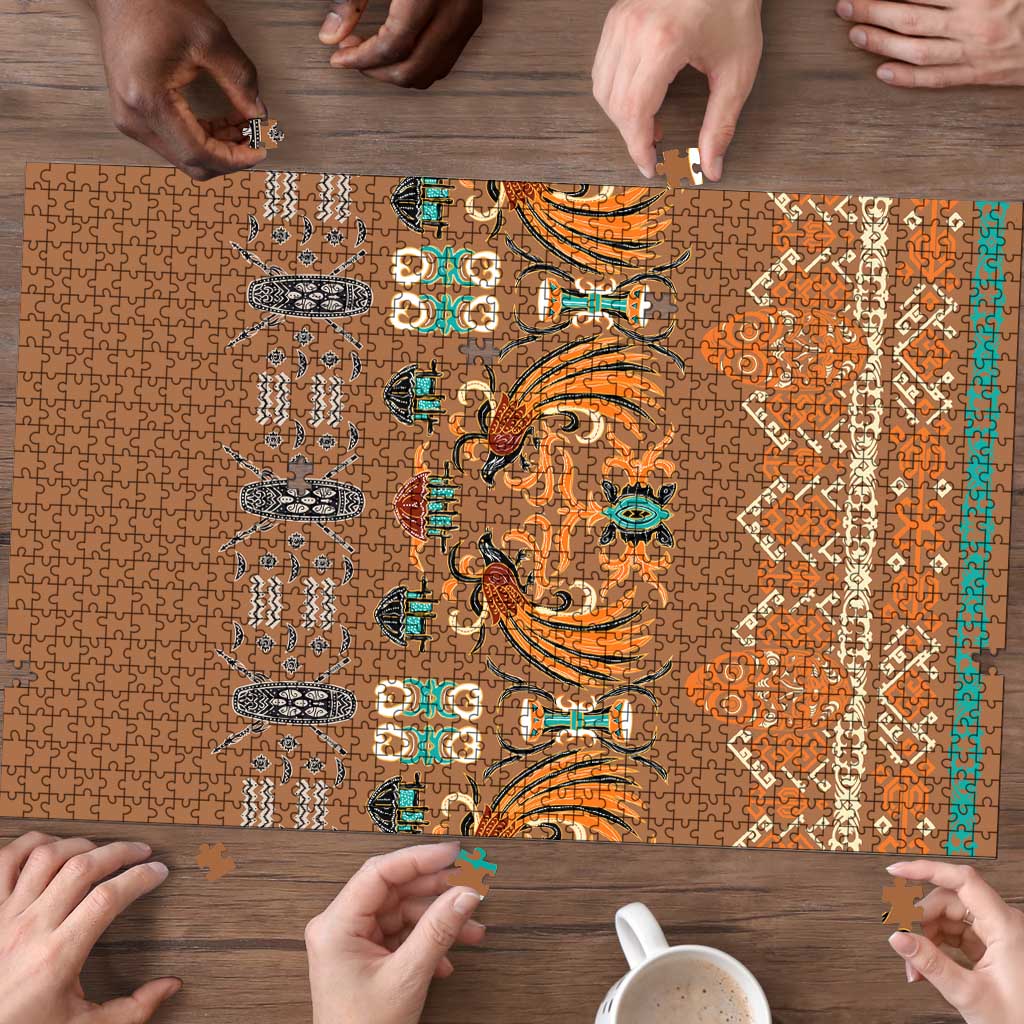 Terracotta Batik Papua-inspired Pattern Puzzle LT9 - Polynesian Pride