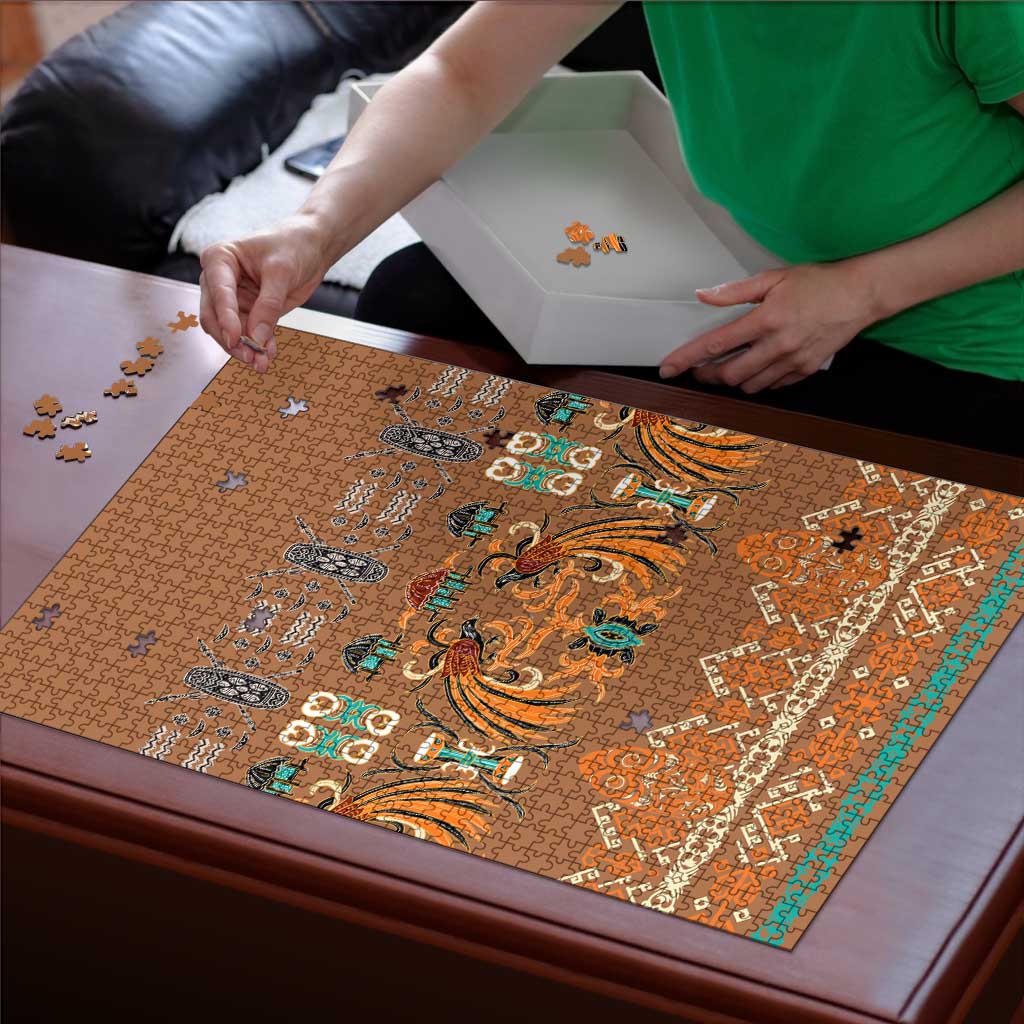 Terracotta Batik Papua-inspired Pattern Puzzle LT9 - Polynesian Pride