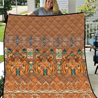 Terracotta Batik Papua-inspired Pattern Quilt LT9 Gold - Polynesian Pride