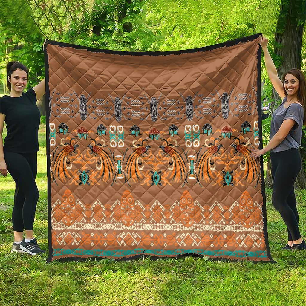 Terracotta Batik Papua-inspired Pattern Quilt LT9 - Polynesian Pride