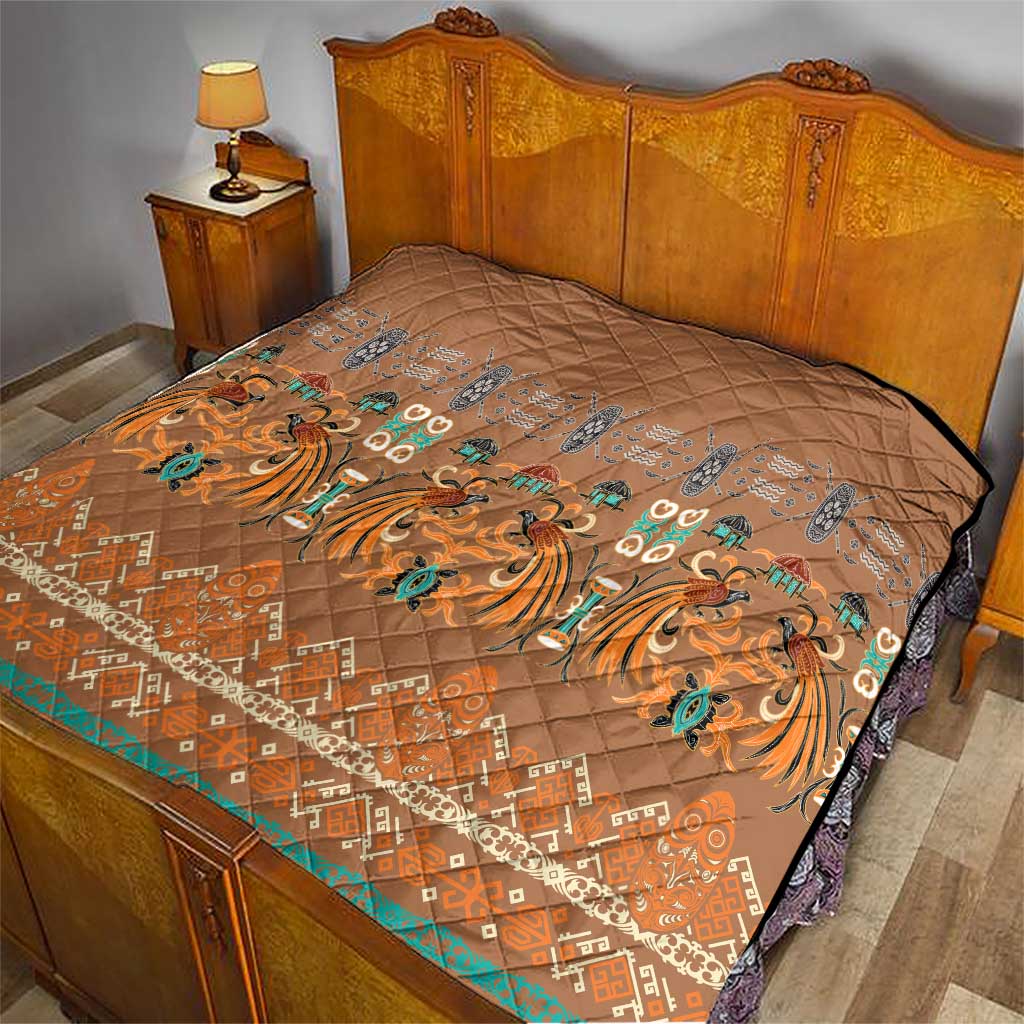 Terracotta Batik Papua-inspired Pattern Quilt LT9 - Polynesian Pride