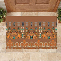 Terracotta Batik Papua-inspired Pattern Rubber Doormat LT9 Gold - Polynesian Pride