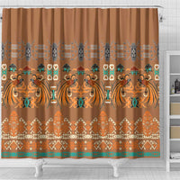 Terracotta Batik Papua-inspired Pattern Shower Curtain - Polynesian Pride