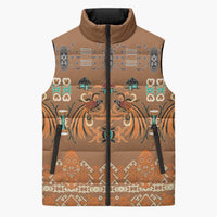 Terracotta Batik Papua-inspired Pattern Sleeveless Puffer Jacket LT9 Unisex Gold - Polynesian Pride