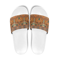Terracotta Batik Papua-inspired Pattern Slide Sandals - Polynesian Pride