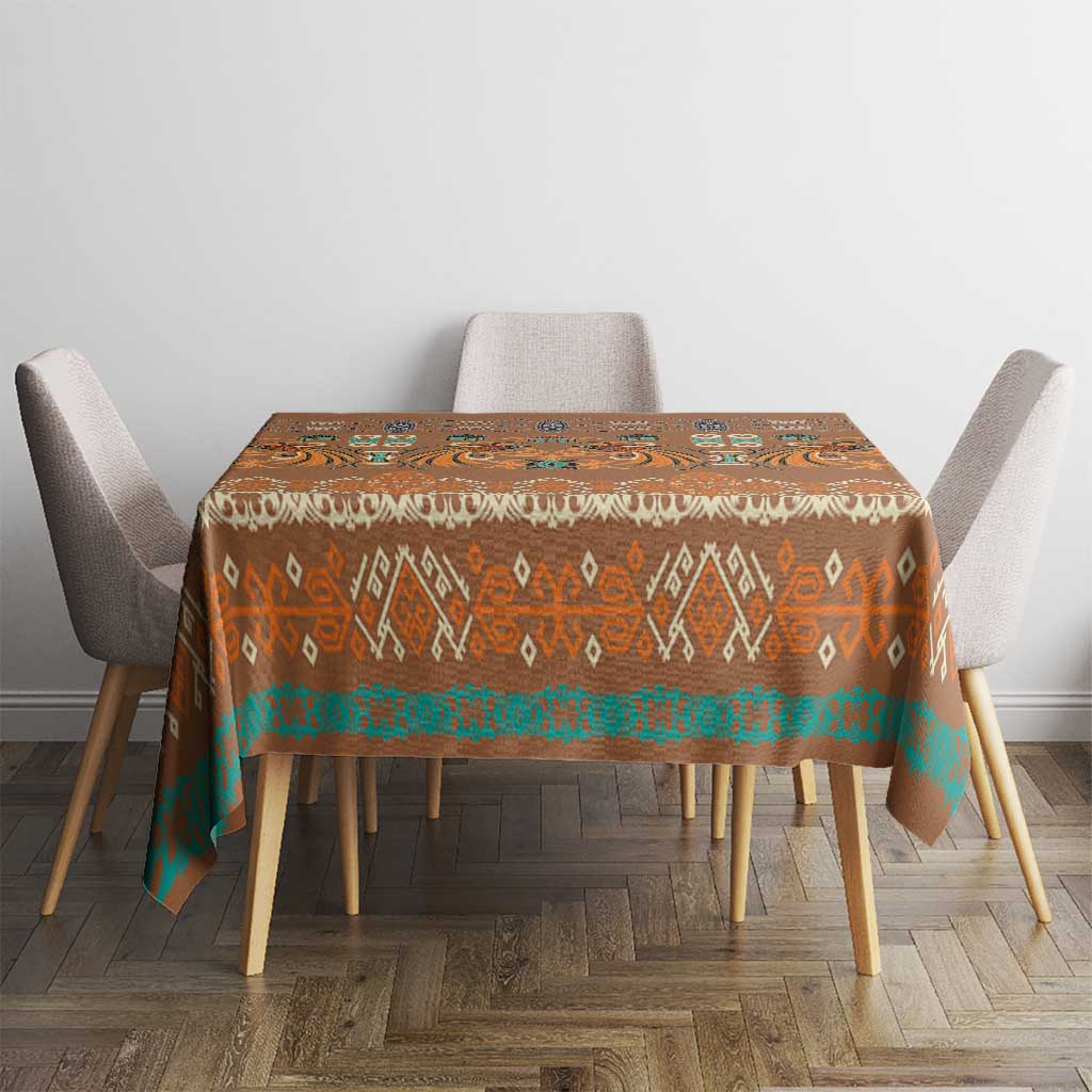 Terracotta Batik Papua-inspired Pattern Tablecloth - Polynesian Pride