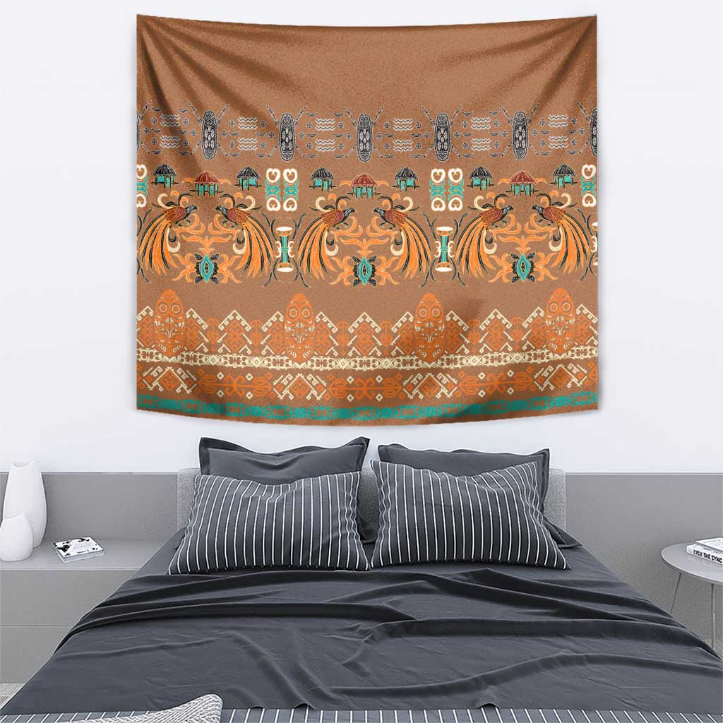 Terracotta Batik Papua-inspired Pattern Tapestry - Polynesian Pride