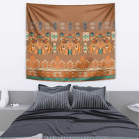 Terracotta Batik Papua-inspired Pattern Tapestry - Polynesian Pride