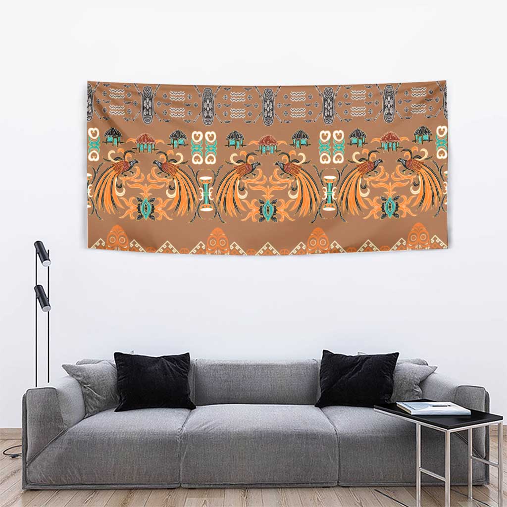 Terracotta Batik Papua-inspired Pattern Tapestry - Polynesian Pride