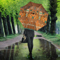 Terracotta Batik Papua-inspired Pattern Umbrella - Polynesian Pride