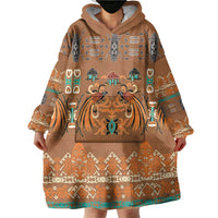 Terracotta Batik Papua-inspired Pattern Wearable Blanket Hoodie - Polynesian Pride