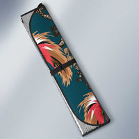 Dark Cyan Blue Bird of Batik Papua Auto Sun Shade Exotic Natural Wealth of Papua - Polynesian Pride